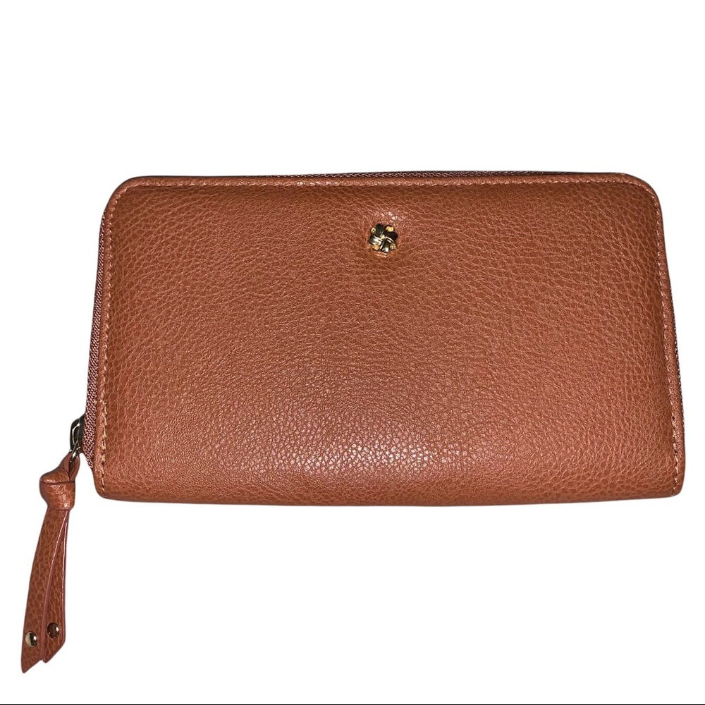 Basic Brown Faux Leather Long Zipper Wallet
